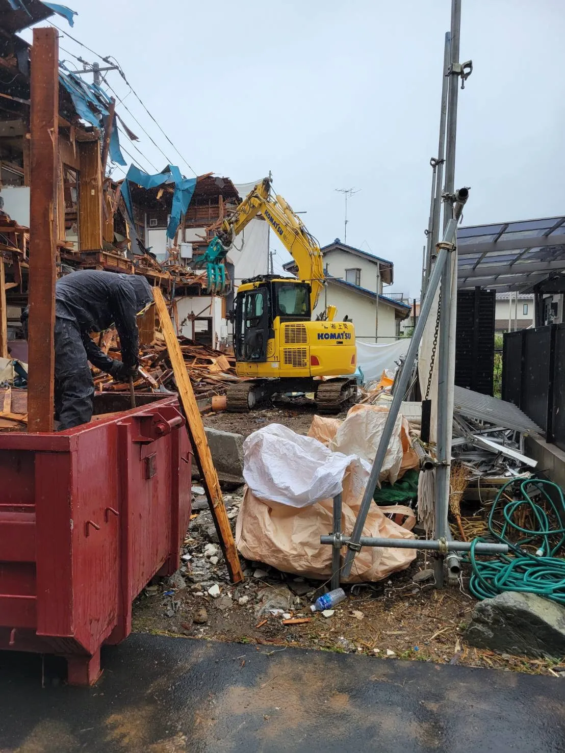 川崎市中原区井田杉山町にあるS荘の解体工事は建物がほとんど解体されてきました